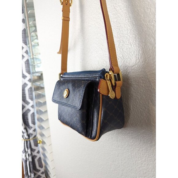 RIONI SIGNATURE Navy blue small POCKET PURSE CROSSBODY BAG - Picture 8 of 16